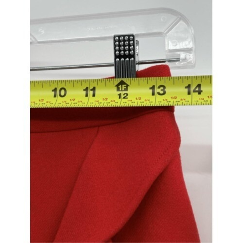 J. Crew Mini Skirt Wool Pencil Straight Ruffle Women Size 2 Red Party Holiday - Picture 5 of 9